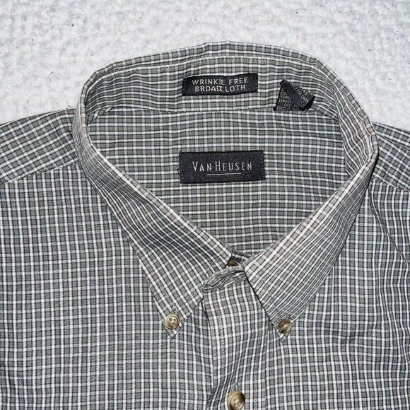 Van Heusen | Long Sleeve Button Down Shirt | Grey | L 16-16.5 - Picture 2 of 4